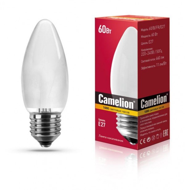  Лампа накаливания MIC B FR 60Вт E27 Camelion 9867 
