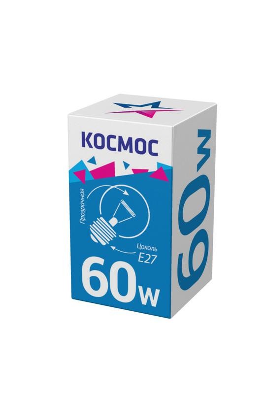  Лампа накаливания Шар 60Вт E27 прозр. Космос LKsmSSpCL60E27v2 