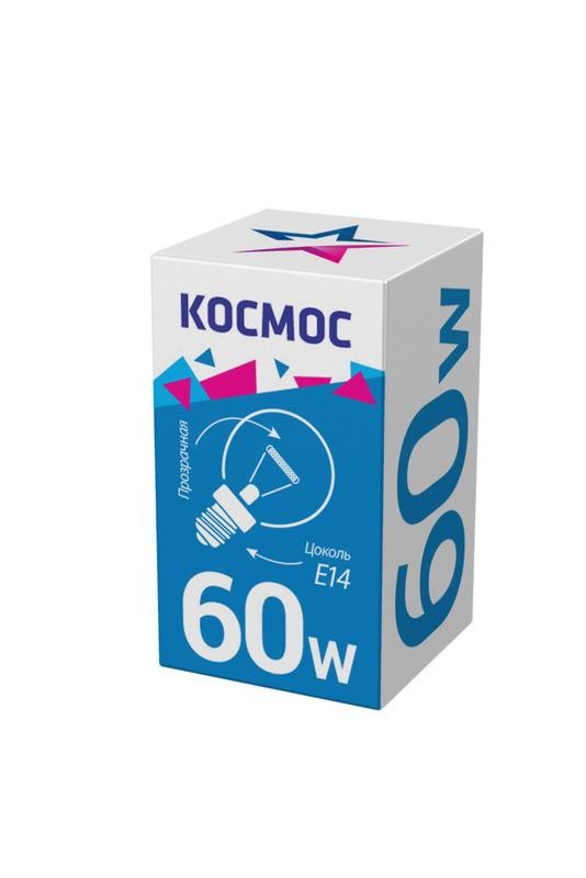 Лампа накаливания Шар 60Вт E14 прозр. Космос LKsmSSpCL60E14v2 
