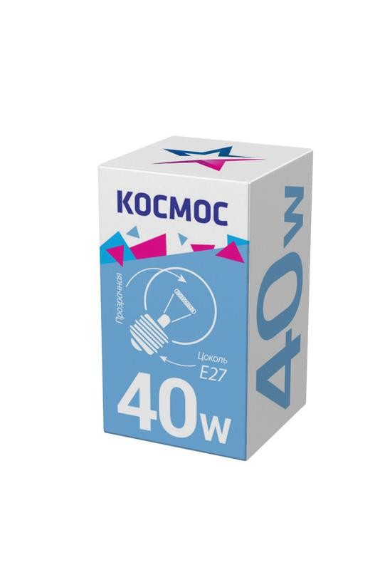  Лампа накаливания Шар 40Вт E27 прозр. Космос LKsmSSpCL40E27v2 