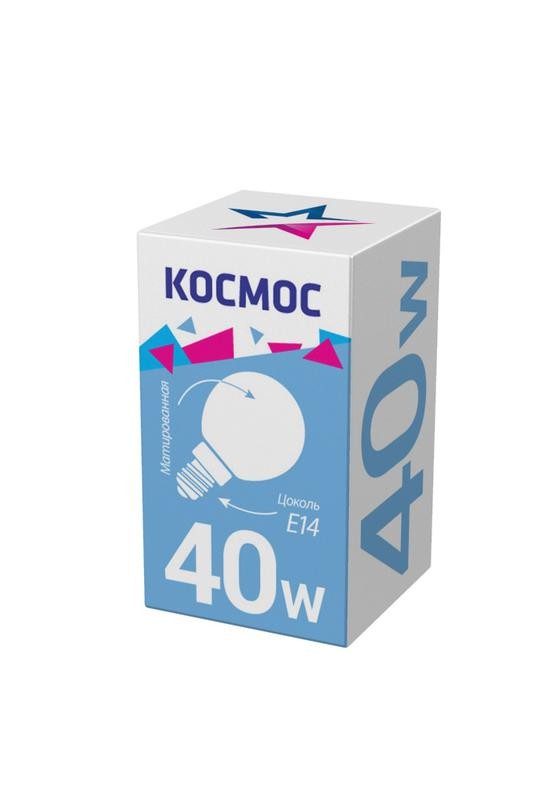  Лампа накаливания Шар 40Вт E14 мат. Космос LKsmSSpFr40E14v2 