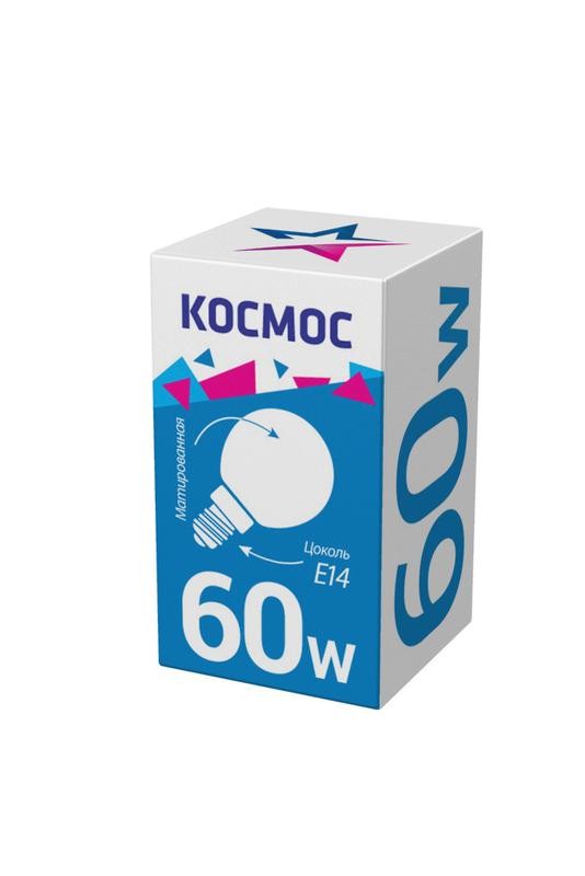  Лампа накаливания Шар 60Вт E14 мат. Космос LKsmSSpFr60E14v2 
