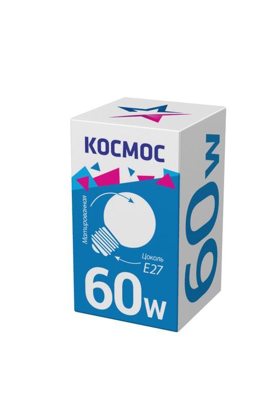  Лампа накаливания Шар 60Вт E27 мат. Космос LKsmSSpFr60E27v2 