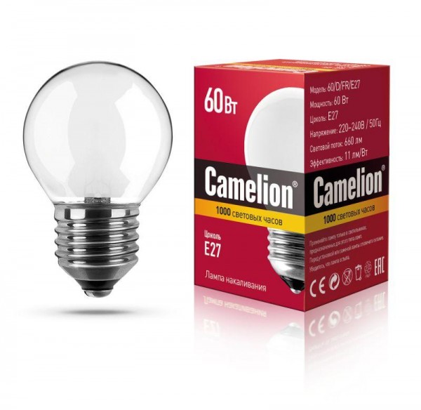  Лампа накаливания MIC D FR 60Вт E27 Camelion 9871 