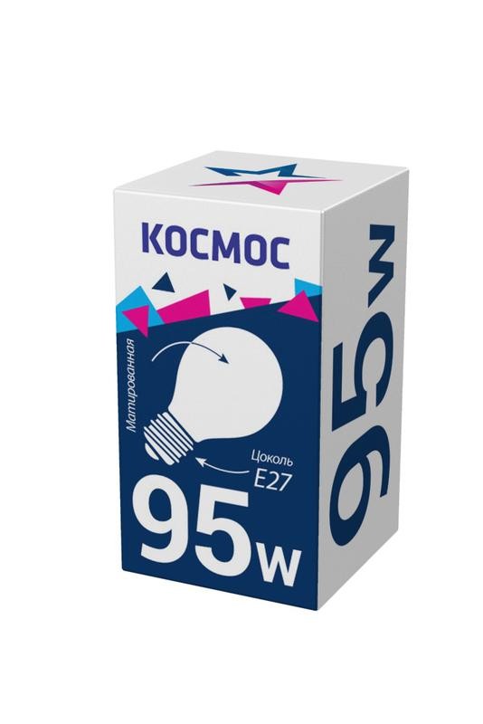  Лампа накаливания A50/A55 95Вт E27 220-240В мат. КОСМОС LKsmSt55Fr95E27v2 