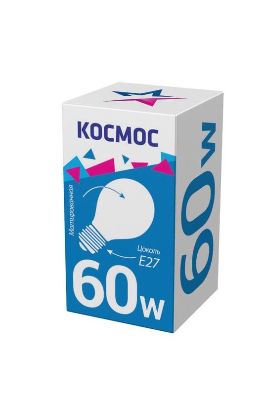  Лампа накаливания A50/A55 60Вт E27 220-240В мат. КОСМОС LKsmSt55Fr60E27v2 