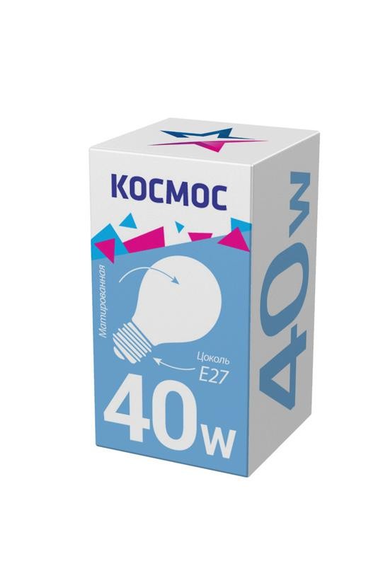  Лампа накаливания A50/A55 40Вт E27 220-240В мат. КОСМОС LKsmSt55Fr40E27v2 