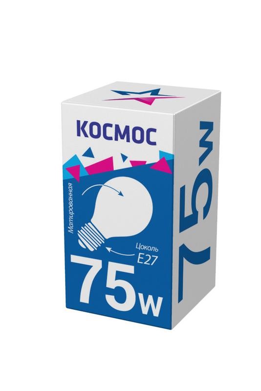  Лампа накаливания A50/A55 75Вт E27 220-240В мат. КОСМОС LKsmSt55Fr75E27v2 