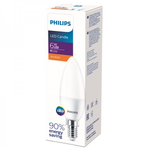  Лампа светодиодная Ecohome LEDCandle 6-60W E14 827 B35NDFR RCA Philips 929002273637 