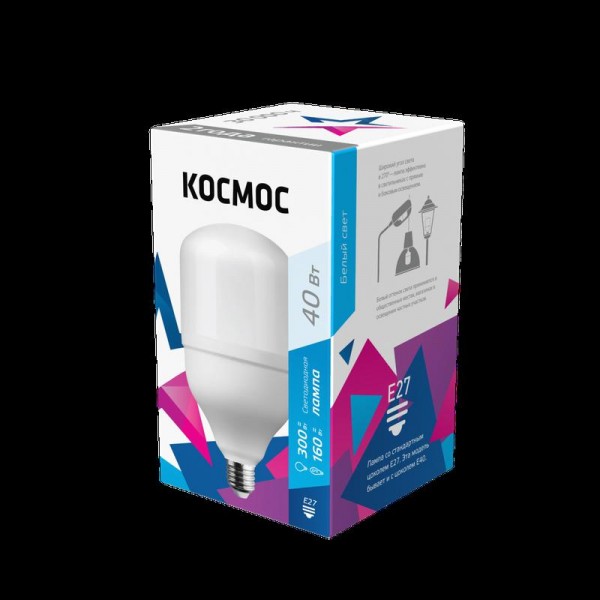  Лампа светодиодная HВтLED 40Вт 220В E27 4500К Космос LksmHWLED40WE2745 
