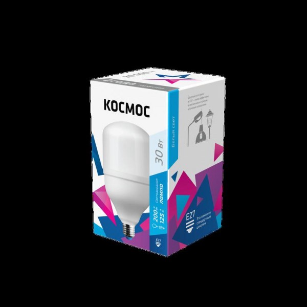  Лампа светодиодная HВтLED 30Вт 220В E27 4500К Космос LksmHWLED30WE2745 