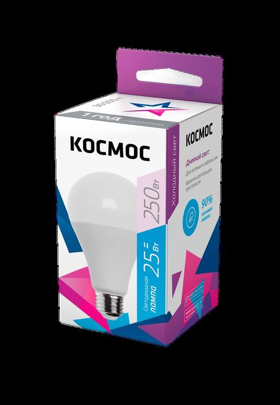  Лампа светодиодная A65 25Вт 6500К E27 220В КОСМОС LkecLED25wA65E2765 