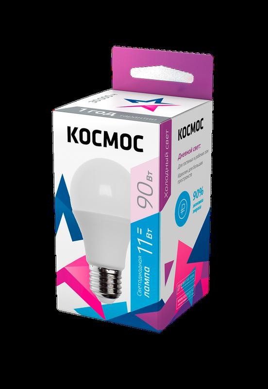  Лампа светодиодная A60 11Вт 6500К E27 220В КОСМОС LkecLED11wA60E2765 
