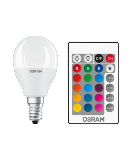  Лампа светодиодная LED STAR+ DIM с пультом P 40 5.5W/827 шар 5.5Вт 2700К тепл. бел. E14 470лм 220-240В мат. пласт. OSRAM 4058075144385 