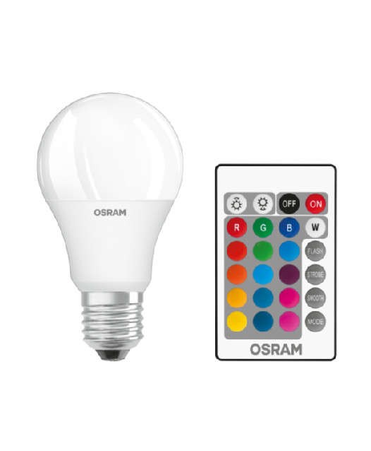  Лампа светодиодная LED STAR+ DIM с пультом A 60 9W/827 грушевидная 9Вт 2700К тепл. бел. E27 806лм 220-240В мат. пласт. OSRAM 4058075045675 