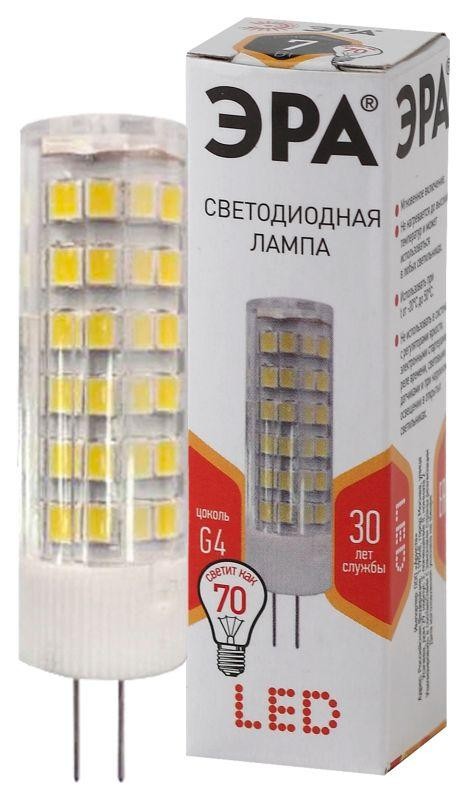  Лампа светодиодная JC-7w-220V-corn ceramics-827-G4 560лм ЭРА Б0027859 