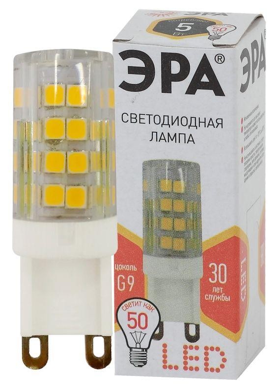  Лампа светодиодная JCD-5w-220V-corn ceramics-827-G9 400лм ЭРА Б0027863 