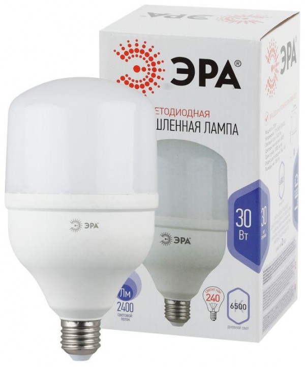  Лампа светодиодная высокомощная POWER 30W-6500-E27 2400лм ЭРА Б0027004 