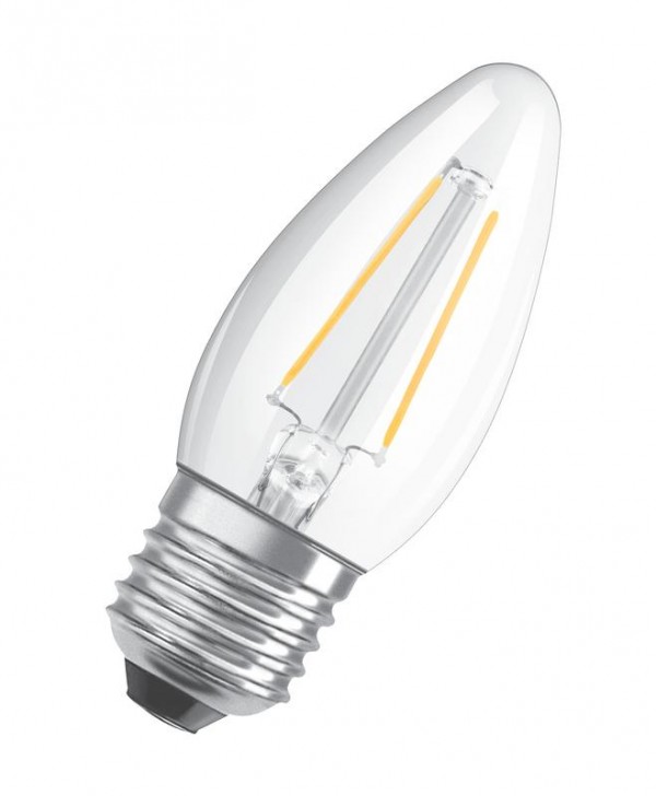  Лампа светодиодная филаментная LED STAR CLASSIC B 60 5W/840 5Вт свеча 4000К нейтр. бел. E27 600лм 220-240В прозр. стекл. OSRAM 4058075212428 
