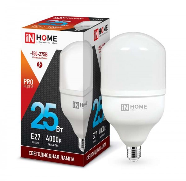  Лампа светодиодная LED-HP-PRO 25Вт 230В 4000К E27 2250лм IN HOME 4690612031057 