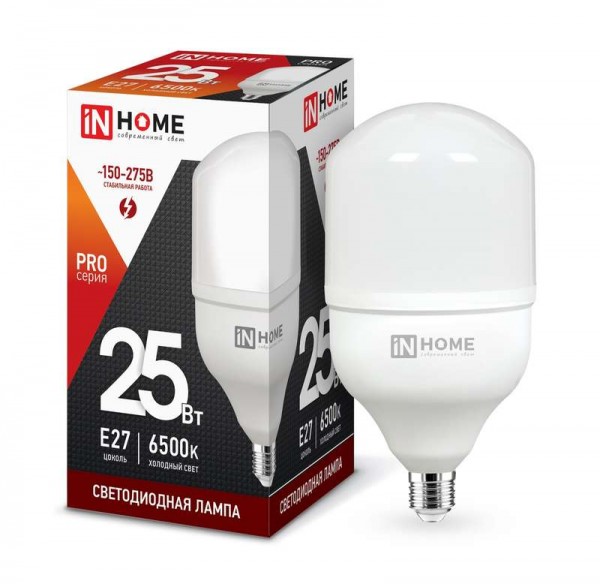  Лампа светодиодная LED-HP-PRO 25Вт 230В 6500К E27 2250лм IN HOME 4690612031064 