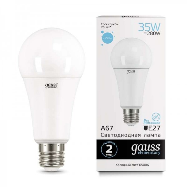  Лампа светодиодная Elementary A67 35Вт E27 4100К Gauss 70225 