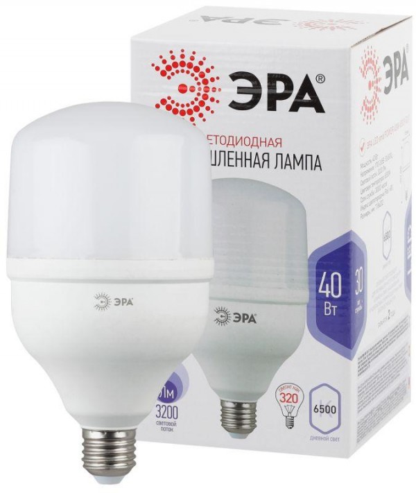  Лампа светодиодная высокомощная POWER 40W-6500-E27 3200лм ЭРА Б0027006 