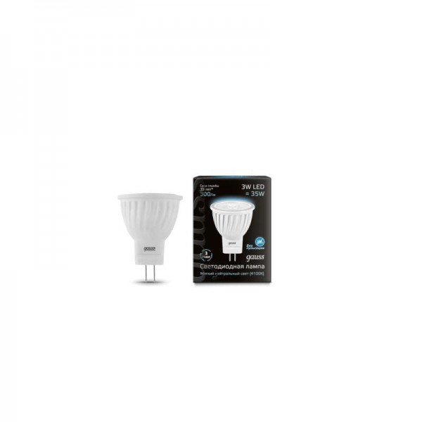  Лампа светодиодная Black D35х45 SMD MR11 3Вт 4100К бел. GU4 280лм 150-265В FROST Gauss 132517203 