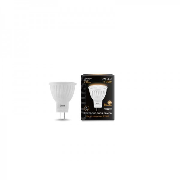  Лампа светодиодная Black D35х45 SMD MR11 3Вт 2700К тепл. бел. GU4 250лм 150-265В FROST Gauss 132517103 