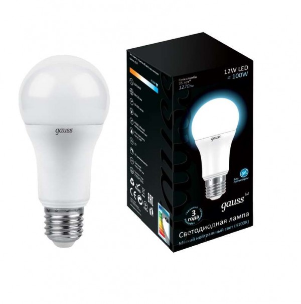  Лампа светодиодная Black Globe 12Вт 4100К бел. E27 1200лм 150-265В Gauss 102502212 