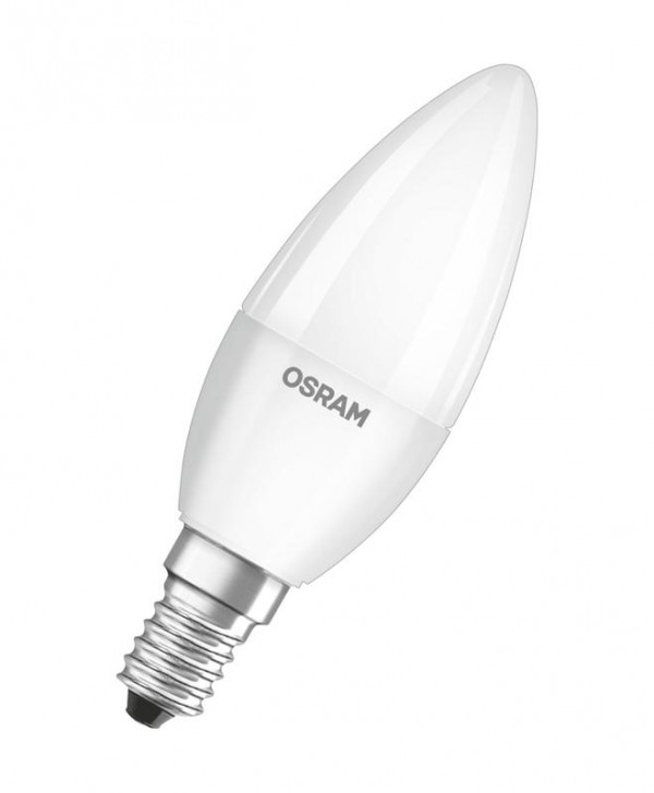  Лампа светодиодная LED STAR CLASSIC B 40 5W/827 5Вт свеча 2700К тепл. бел. E14 470лм 220-240В матов. пласт. OSRAM 4052899971608 