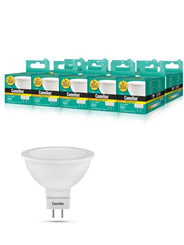  Лампа светодиодная LED3-JCDR/830/GU5.3 3Вт 3000К тепл. бел. GU5.3 215лм 220-240В Camelion 11367 