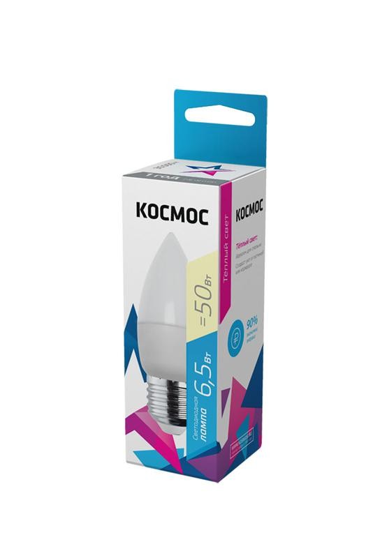  Лампа светодиодная CN 6.5Вт 220В E27 3000К Космос LkecLED6.5wCNE2730 