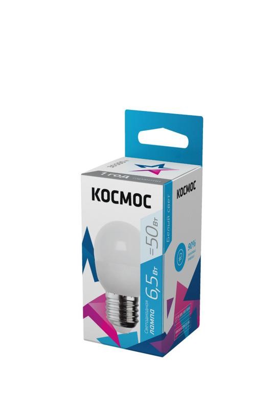  Лампа светодиодная GL45 6.5Вт 220В E27 4500К Космос LkecLED6.5wGL45E2745 