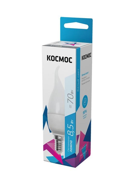  Лампа светодиодная CW 8.5Вт 220В E14 4500К Космос LkecLED8.5wCWE1445 