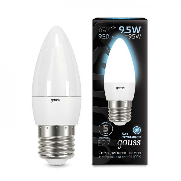  Лампа светодиодная Black Candle E27 9.5Вт 4100К Gauss 103102210 