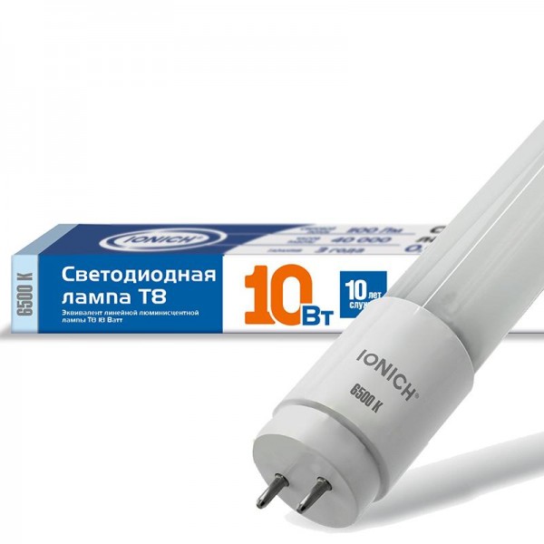  Лампа светодиодная ILED-SMD2835 T8 600-10-1100-220-6.5-G13 IONICH 1510 