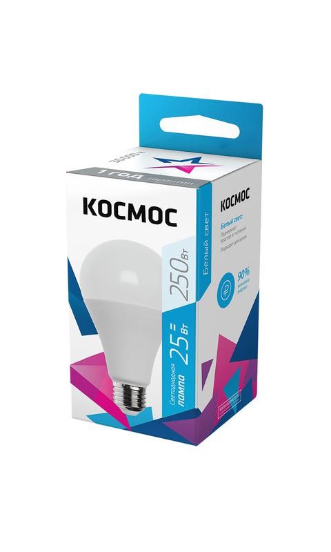  Лампа светодиодная A65 25Вт 4500К E27 220В КОСМОС LkecLED25wA65E2745 