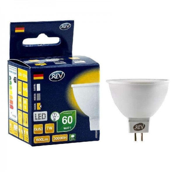  Лампа светодиодная MR16 7Вт 3000К тепл. бел. GU5.3 600лм 180-240В REV 32324 2 