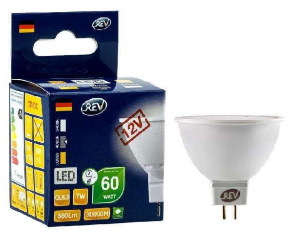  Лампа светодиодная MR16 7Вт 4000К бел. GU5.3 600лм 12В REV 32374 7 