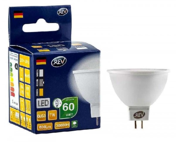  Лампа светодиодная MR16 7Вт 4000К бел. GU5.3 600лм 180-240В REV 32325 9 