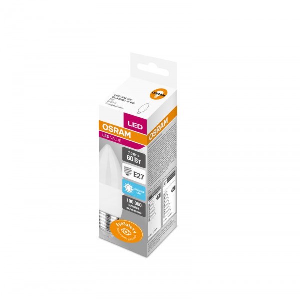  Лампа светодиодная VALUE CLB60 7W/865 230В FR E27 OSRAM 4058075479869 