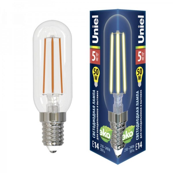  Лампа светодиодная LED-Y25-5W/3000K/E14/CL GLZ04TR для холодильников и вытяжки прозрачная колба. картон Uniel UL-00007129 
