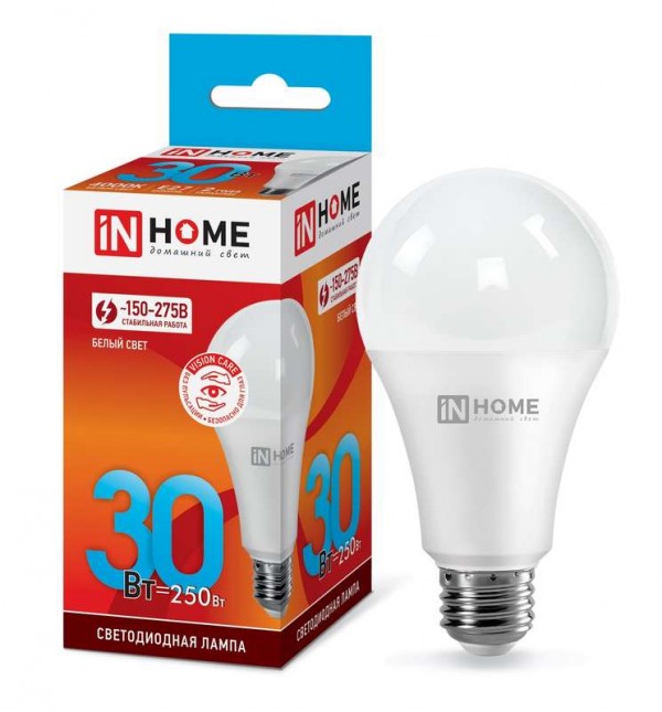  Лампа светодиодная LED-A70-VC 30Вт 230В E27 4000К 2700лм IN HOME 4690612024141 