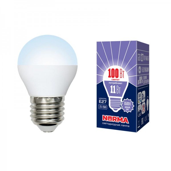  Лампа светодиодная LED-G45-11W/DW/E27/FR/NR Norma мат. картон Volpe UL-00003833 