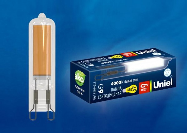  Лампа светодиодная LED-JCD-6W/4000K/G9/CL GLZ08TR прозр. картон Uniel UL-00005058 