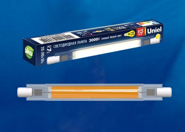  Лампа светодиодная LED-J118-12W/3000K/R7s/CL GLZ07TR прозр. картон Uniel UL-00005059 