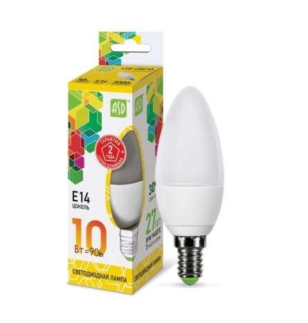  Лампа светодиодная LED-СВЕЧА-std 10Вт 230В E14 3000К 900Лм ASD 4690612015507 