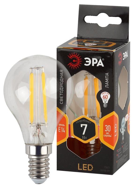  Лампа светодиодная F-LED P45-7w-827-E14 ЭРА Б0027946 