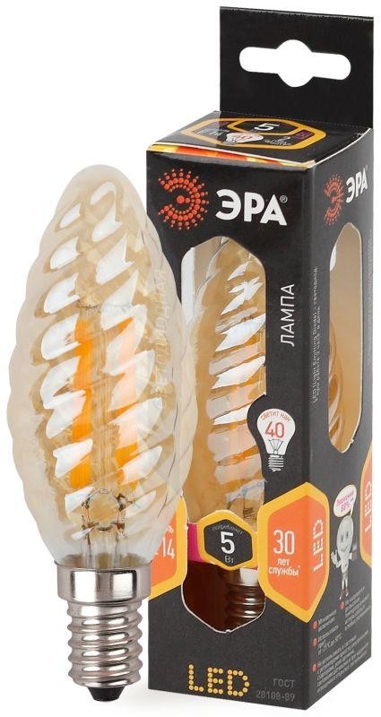  Лампа светодиодная F-LED BTW-5w-827-E14 gold ЭРА Б0027941 
